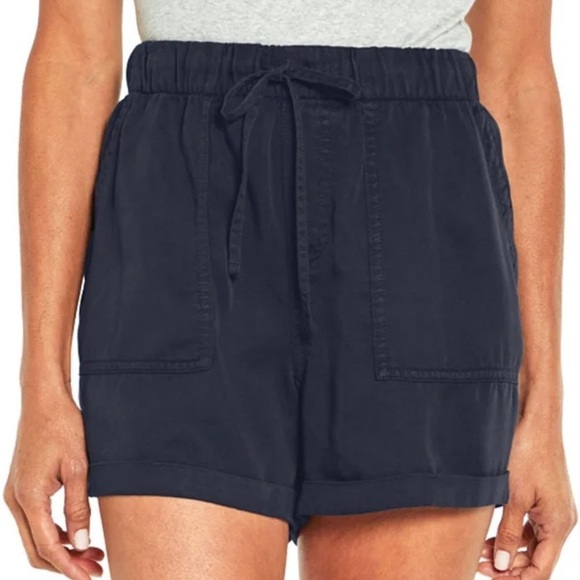 GAP Pants - GAP 100% Lyocell Midnight Blue Pull On Drawstring Shorts, Sz Large